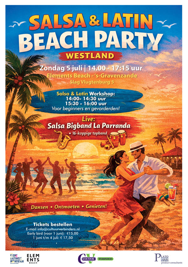Salsa & Latin Beachparty bij Elements Beach Flyer